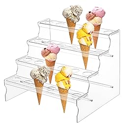 Yarlung Acrylic Ice Cream Cone Display Stand, 24