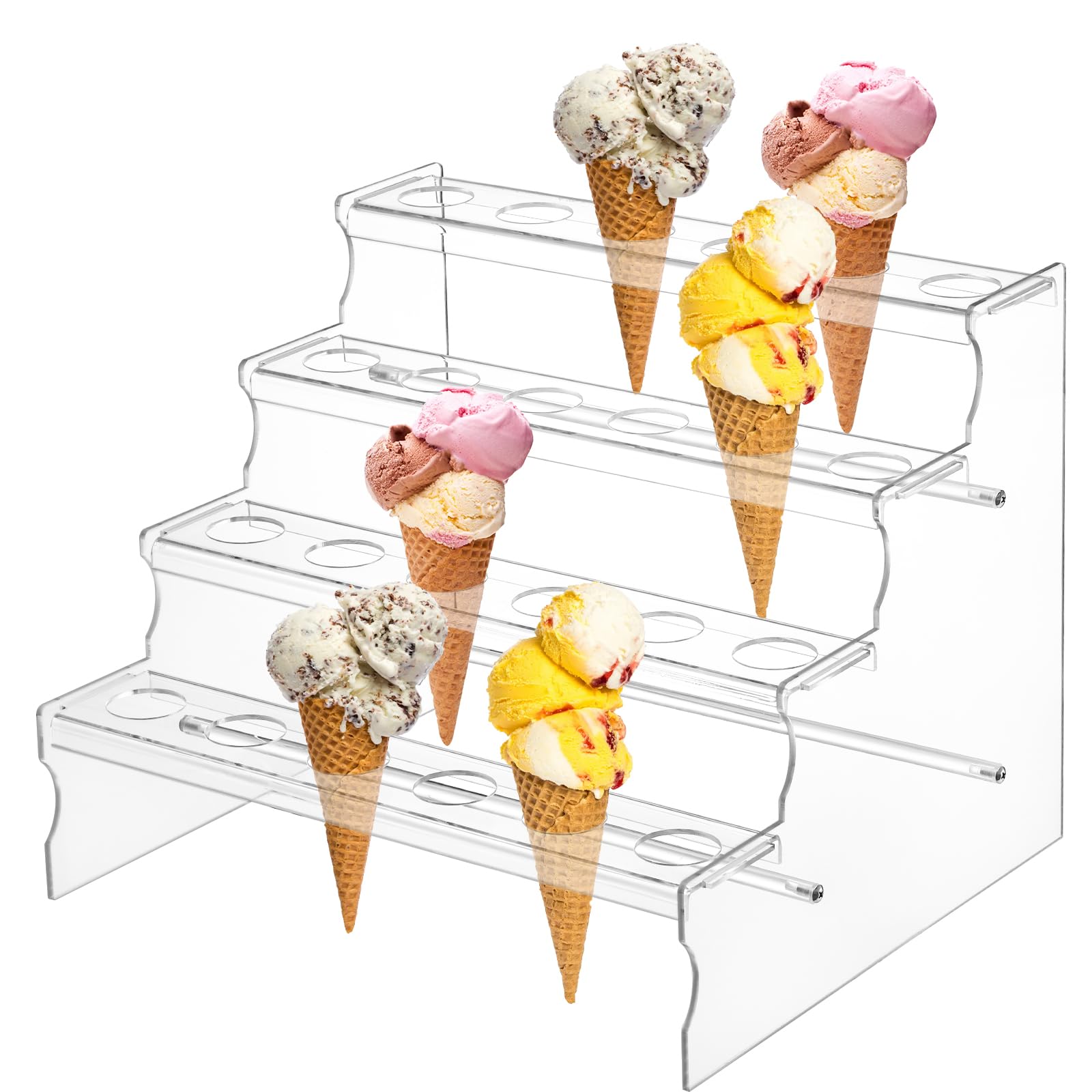 Yarlung Acrylic Ice Cream Cone Display Stand, 24