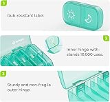 AUVON XL Weekly Pill Box Organiser 2 Times a Day Cyan Privacy Case view 3