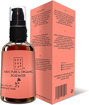 grounded organic rose water toner