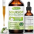 MEENCCD Soursop Graviola Liquid Drops 1800mg for Cell Support & Regeneration, Immune Boost, Relax, Liver and Zzz, Soursop Bitters Liquid, Herbal Goodness, Vegan, Sugar Free, Apple Flavor, 2 Fl Oz