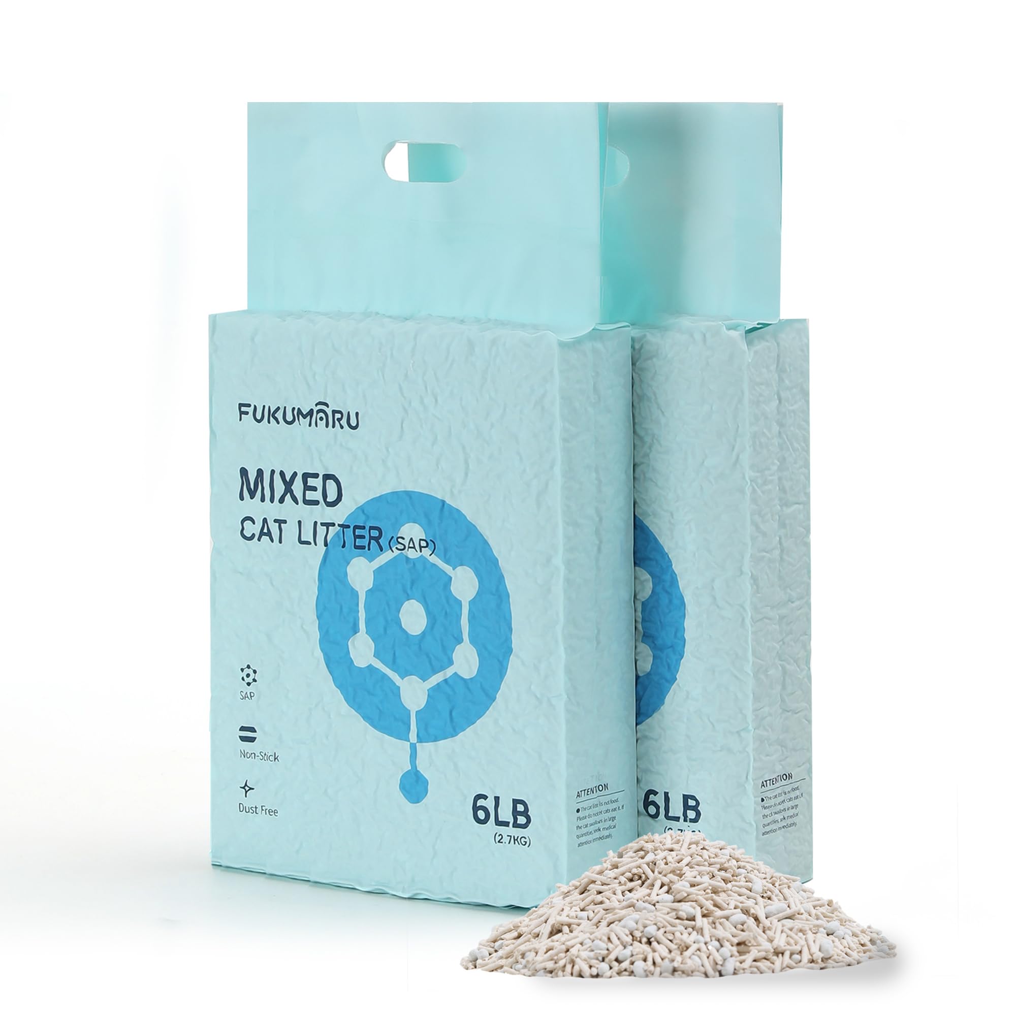 FUKUMARU Tofu Cat Litter Super Ultra Absorbent, Dust Free Cat Litter, Flushable, Lightweight, Quick Clumping, Low Tracking, Odor Control, White Tea Light Aroma Mixed Litter, 5.4Kg