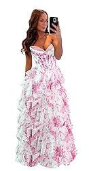 Tiered Blue Ruffle Prom Dresses 2025 for Women