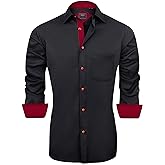 J.VER Men's Casual Long Sleeve Stretch Dress Shirt Wrinkle-Free Regular Fit Button Down Shirts