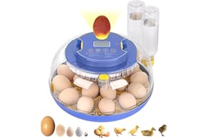 BRZOXIN 18 Egg Incubator, for Hatching Eggs with Automatic Egg Turner, Temperature & Humidity Control, Built-in Egg Candler, Ventilation, Incubation Days Display, for Chicken, Duck, Goose and Quail Eggs