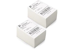 MARKDOMAIN 1000 Shipping Labels - 4 x 6 inch Fan-Fold Direct Thermal Labels Work with Rollo, MUNBYN, iDRPT, Polono, Zebra Printers for Postage, UPS, Address Label, 2 Pack Stickers (102x152 mm)