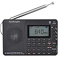 HanRongDa Shortwave Radio, AM FM SW Rechargeable Digital Radios Support Recording, Backlight LCD Display, Sleep Timer, Bass Speaker and TF Socket