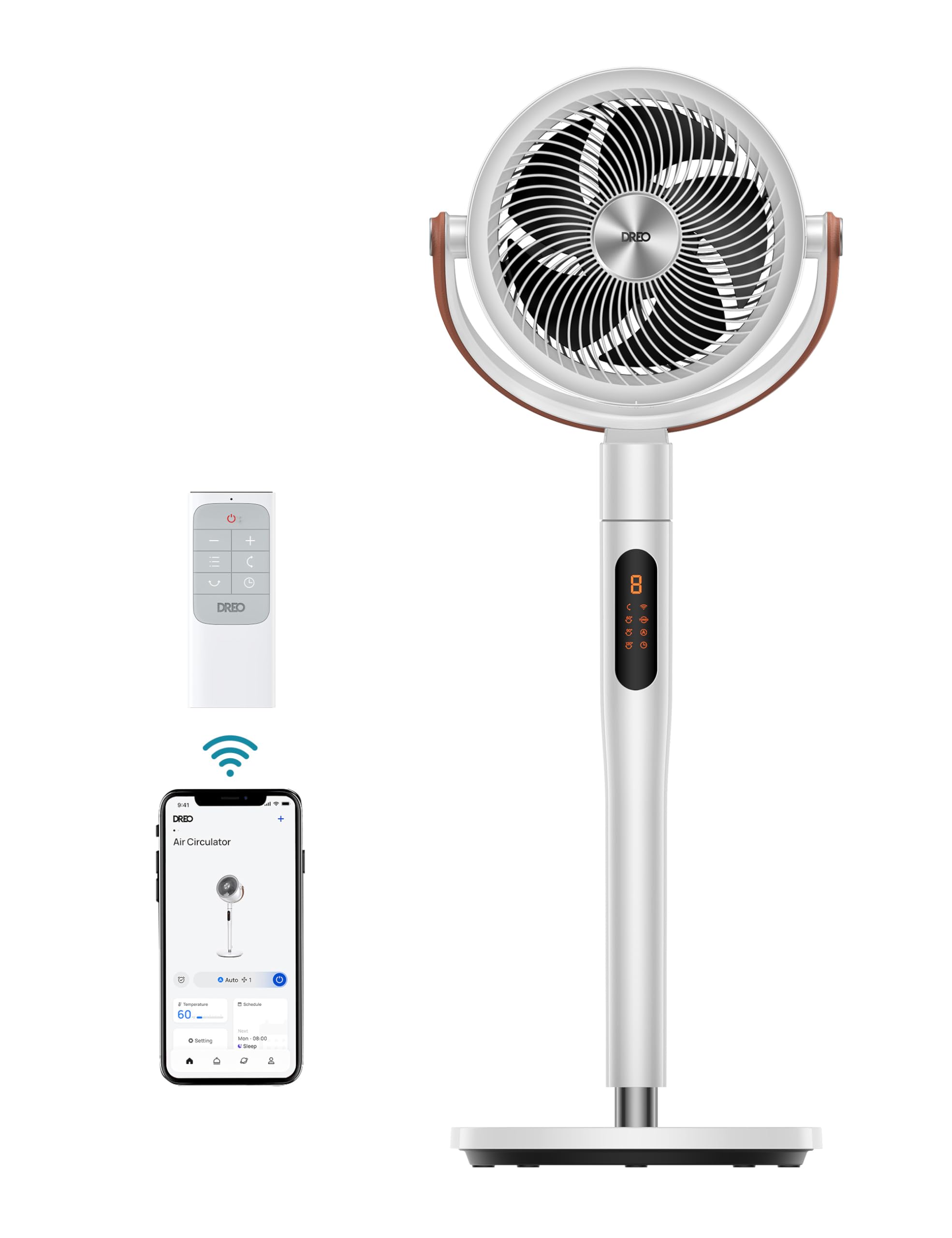 Dreo Fan for Bedroom, 100ft Standing Fan for Home, 120°+105° Smart Oscillating Pedestal Fans with Wi-Fi/Voice Control, DC Motor, 43'' Quiet Fan, 6 Modes, 8 Speeds, Adjustable Height, PolyFan 513S Image Dreo Fan for Bedroom, 100ft Standing Fan for Home, 120°+105° Smart Oscillating Pedestal Fans with Wi-Fi/Voice Control, DC Motor, 43'' Quiet Fan, 6 Modes, 8 Speeds, Adjustable Height, PolyFan 513S Image