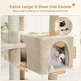 PAWZ Road Cat Tree 184cm Large Cat Tower with Sisal Posts Beige 8-Level view 5