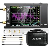 AURSINC NanoVNA H4 Vector Network Analyzer, Lastest V4.4 9kHz-1.5GHz 4" Antenna Analyzer, with EVA Hard Shell Protective Storage Bag for Antenna Analyzer, Shockproof, Waterproof, with Carry Strap