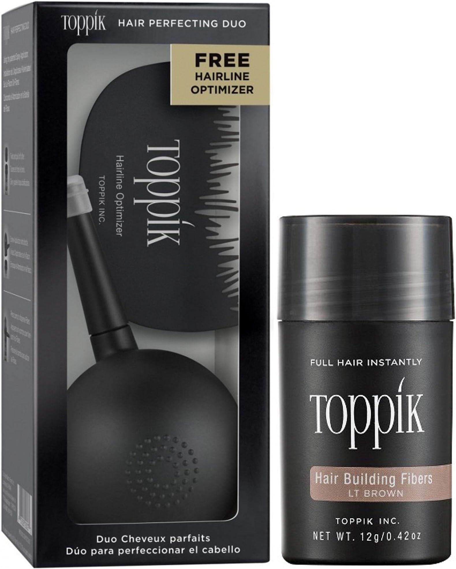 TOPPIK Hair Building Fibers 12gm Light Brown Value Pack price in