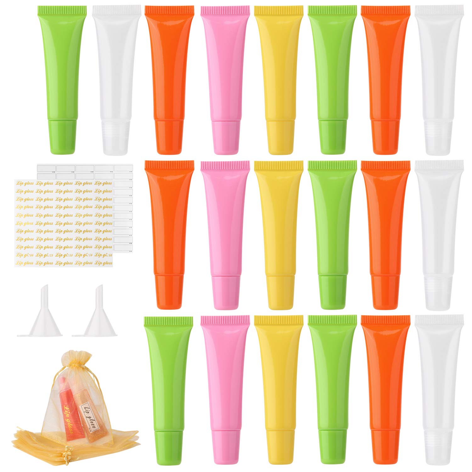 50Pcs 10ml Empty Tubes Lip Colorful empty lip gloss containers for Lip Gloss Balm Cosmetic by HRLORKC