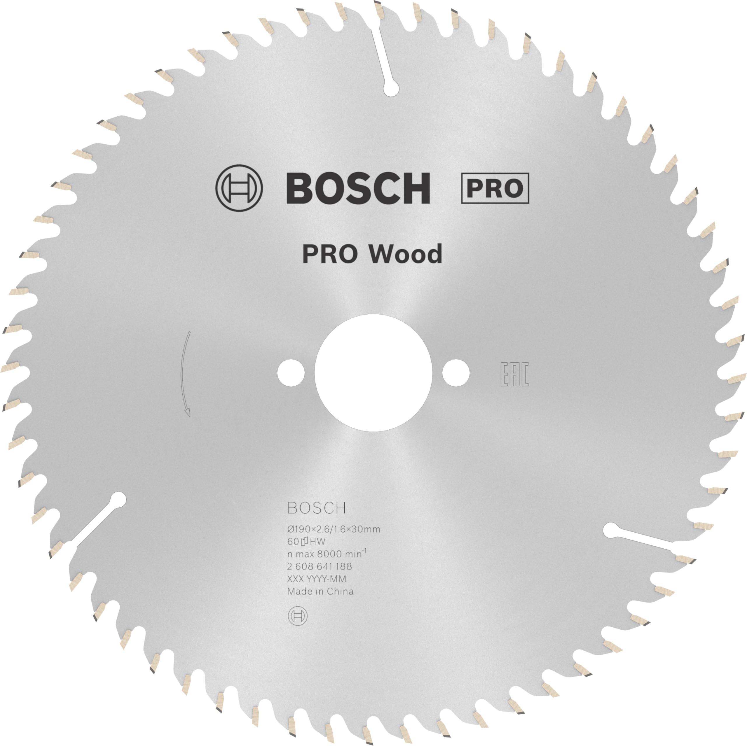 Bosch 1x PRO Wood Circular Saw Blade for Corded Hand-Held Circular Saws (for Softwood, Hardwood, Ø mm, Professional Accessory Hand-Held Circular Saw)