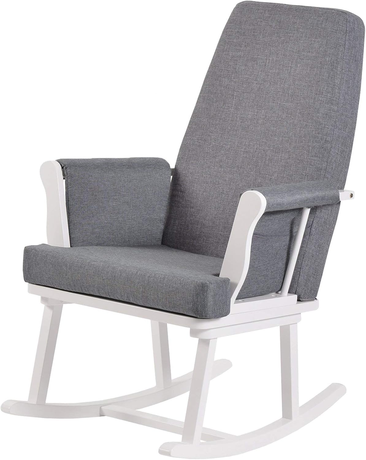 Kub® Haldon Nursing Rocking Chair (White&Grey) – Padded Cushions with ...