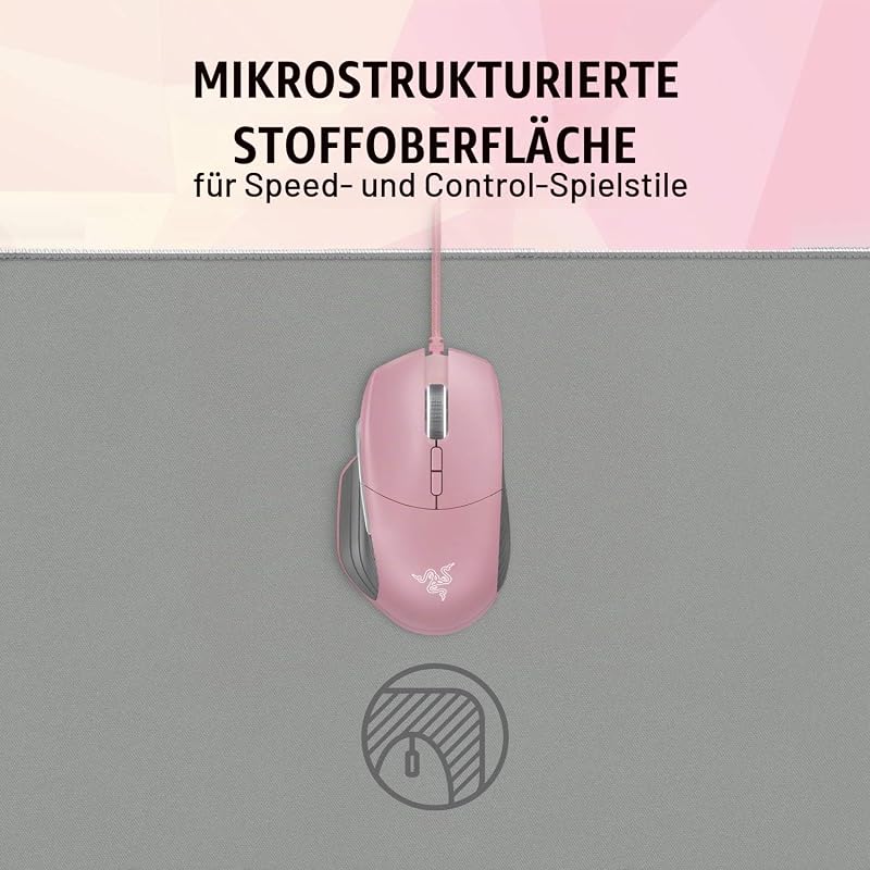 Goliathus Extended Chroma Quartz - Extra große weiche XXL Gaming Maus-Matte mit RGB Beleuchtung (Kabelhalterung, Stoff-Oberfläche, Gesteppter Rand, Optimiert für alle Mäuse) Mercury Rosa