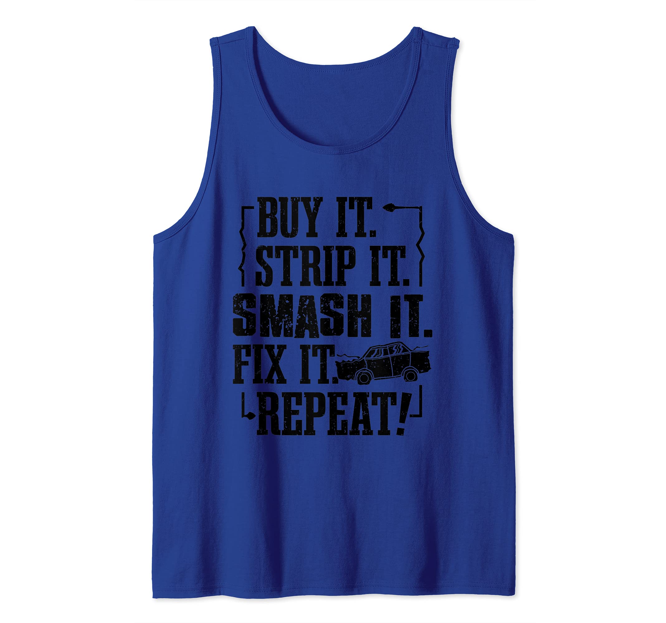 Funny Demolition Derby Smashing Car Derby Driver Race Car Tank Top