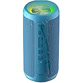 Ortizan Wireless Portable Bluetooth Speaker, IPX7 Waterproof, Dustproof and Rustproof, Powerful 24W Sound, Enhanced Bass, 30-Hour Battery, 360° Party Light, and Stereo Pairing (BT 5.3), Gifts - Blue