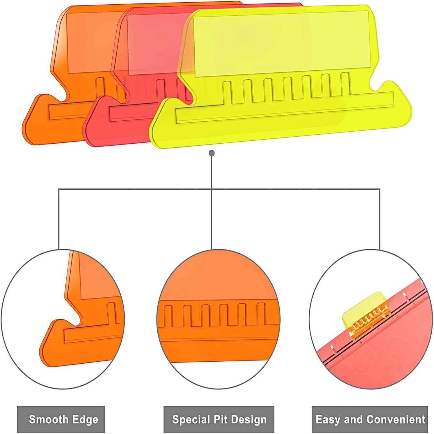File Folder Tabs, 60+120 Sets Multicolor Hanging File Folder Tabs with Inserts for Hanging Folders, 2 Inch Clear Plastic Hanging File Tabs for Quick Identification : Office Products