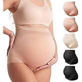 Momcozy Women's Maternity High Waist Underwear Pregnancy Soft Seamless Maternity Underwear Over Bump