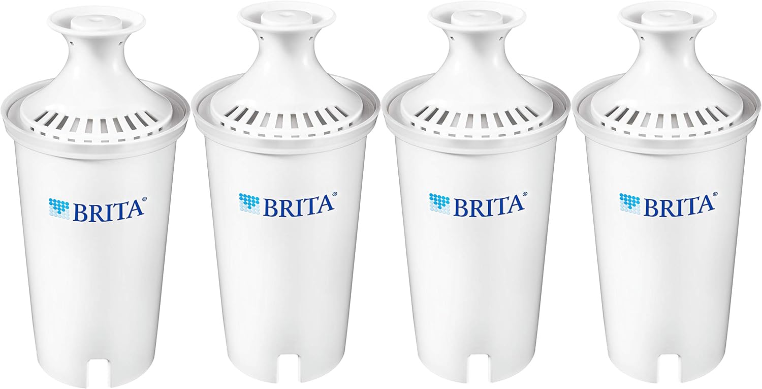 Brita Standard Replacement Filters for Pitchers and Dispensers, 4ct, White: Replacement Pitcher Water Filters: Kitchen & Dining