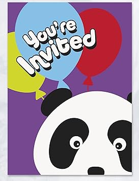Generique 8 Cartes Invitations Anniversaire Panda Amazon Fr Jeux Et Jouets