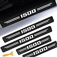 LINOAH Door Sill Protectors for RAM 1500, Carbon Fiber Leather Door Sill Sticker for Dodge RAM 1500, Interior Decoration, Pack of 4