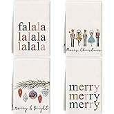 RUIZHUO 4PCS Christmas Kitchen Towels Dish Towel Xmas Nutcrackers Quick Drying Dish Cloth Hand Towels Home Decor for Kitchen and Bathroom Decoration Housewarming Gifts 24x16 Inch