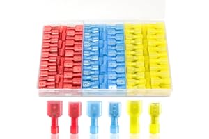 MENTBERY 160PCS Spade Connector Kit, 22-10AWG Quick Disconnect Wire Connectors, Nylon Insulated Spade Terminal Connectors Male and Female