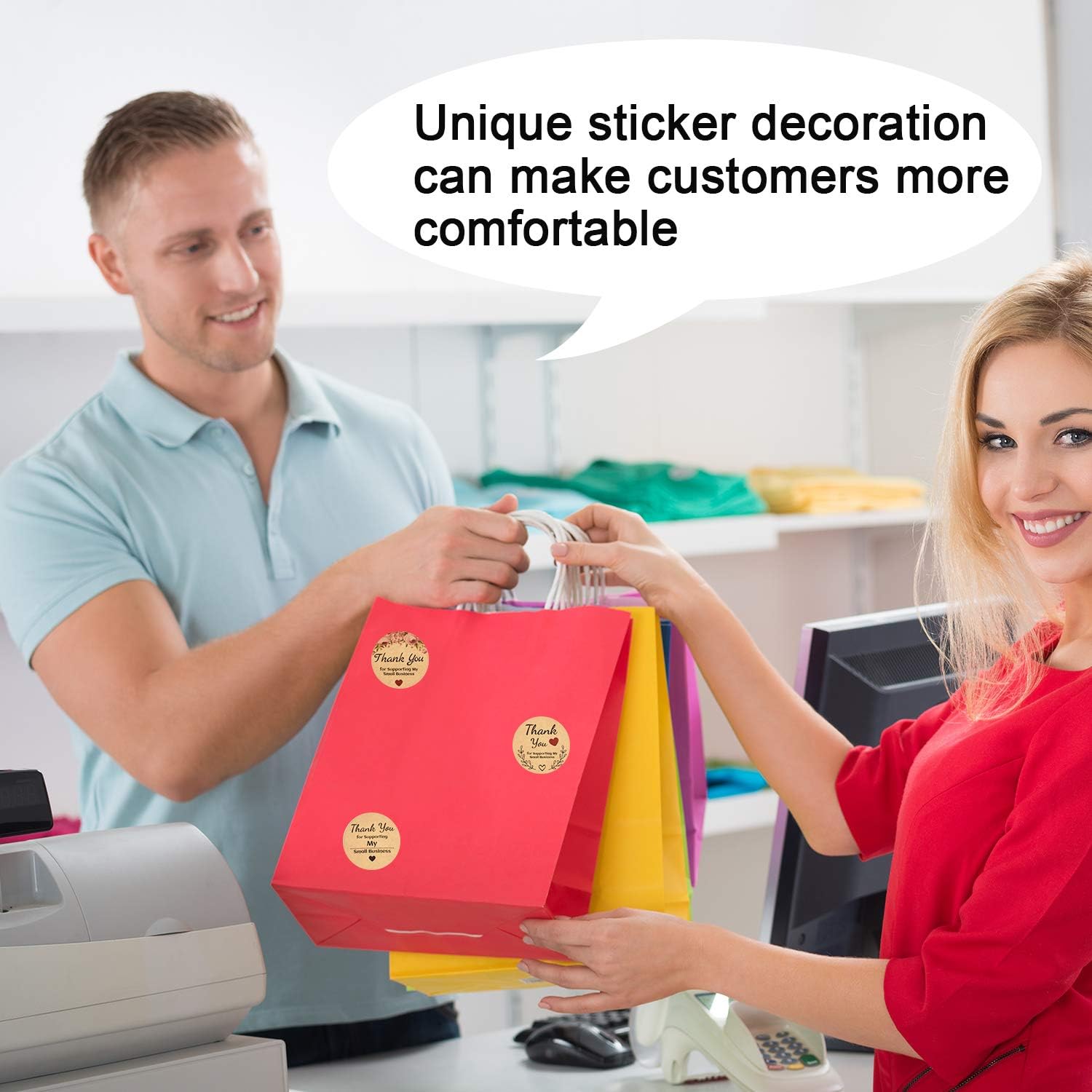 1000 Pieces Thank You for Supporting My Business Stickers Round Circle ...