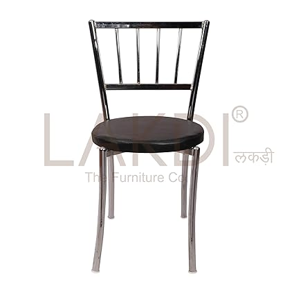 lakdi Pu leatheriteite Chrome Base Legs Cafe Chair Ideally for Caf & Home MFN(132231_87)