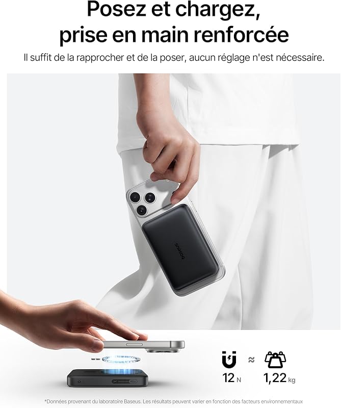 EnerFill FM21 Qi2.2 25W Magsafe Powerbank, Batterie Externe Magnétique 10000 mAh, PD USB C 45W Charge Rapide, Power Bank pour iPhone 18 17 16 15 Pro Max