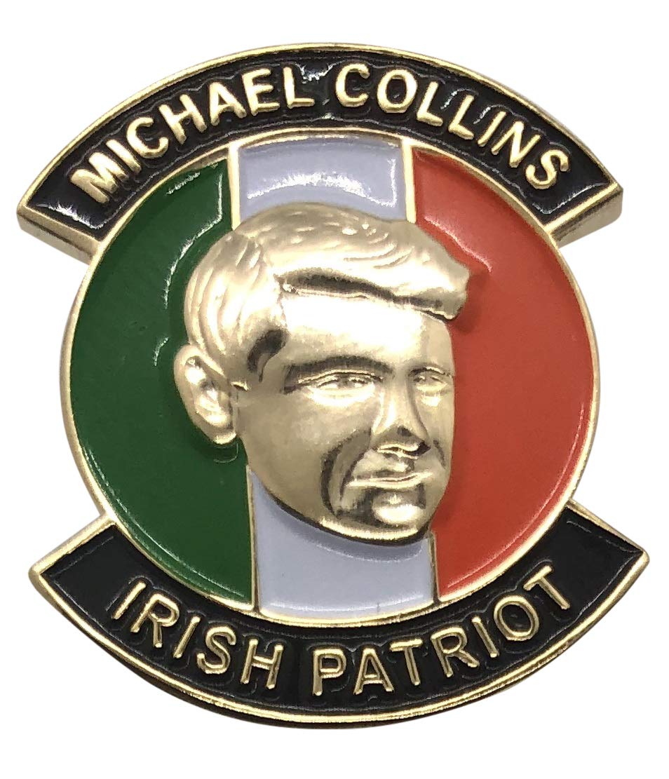 MICHAEL COLLINS Irish Patriot Flag of Ireland 3D Effect Enamel Pin Badge