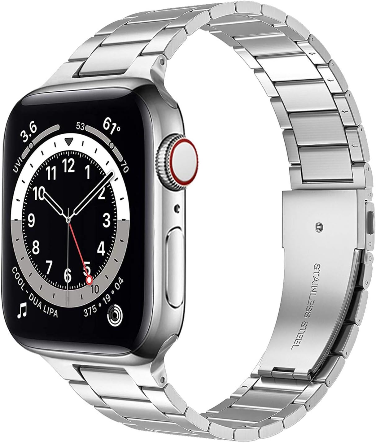 Miimall Metal Strap for Apple Watch Series 10 46mm, Ultra 2/Ultra 49mm, Series 9/8/7 45mm, Series SE/6/5/4 44mm