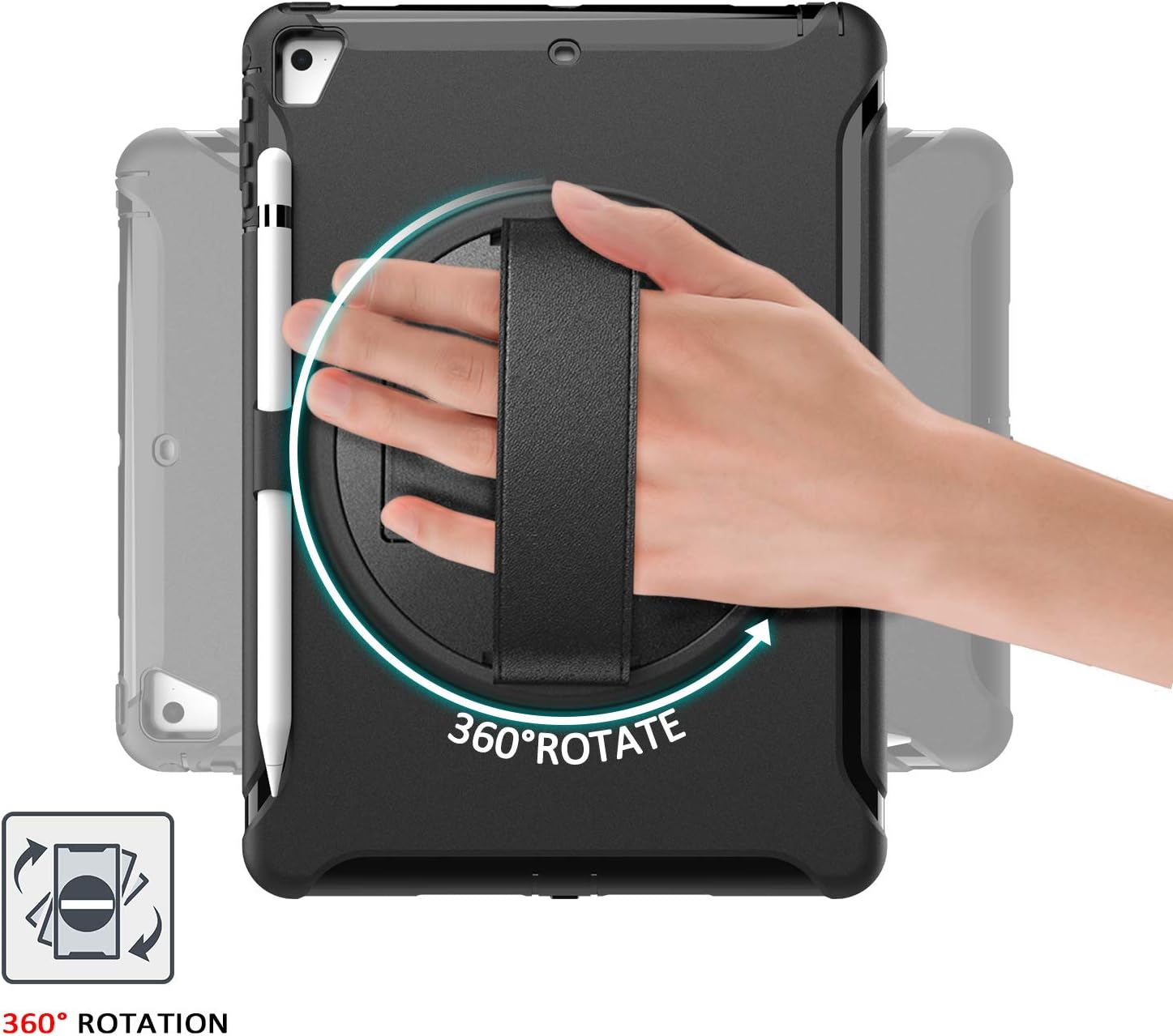 MadeRy Shockproof Rugged Case for iPad 2018 & 2017 9.7" / iPad Pro 9.7" / iPad Air 2 / iPad Air - Image 5