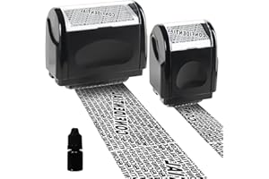 Gikfun Identity Theft Resistant Roller Stamps 2 Pack Confidential Roller Stamps with 1 Large Refill for Masking Identity Addr