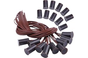 MANESI Magnetic Door Switch RC-33 NC Recessed Wired Security Window Door Contact Sensor Alarm Brown - (10 Sets)