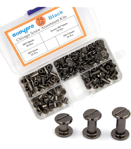 ANRUIDE 100-Piece M4 Chicago Binding Screws – Silver, 3 Lengths, For Leather, Belts, Books & DIY Crafts