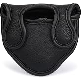 BIG TEETH Small Golf Putter Cover Half Mallet Mini Golf Headcover Club Head Protector Magnetic Closure, Center Shaf &amp; Heel Shafted Putter Headcover for Scotty Cameron Taylormade Odyssey 2 Ball