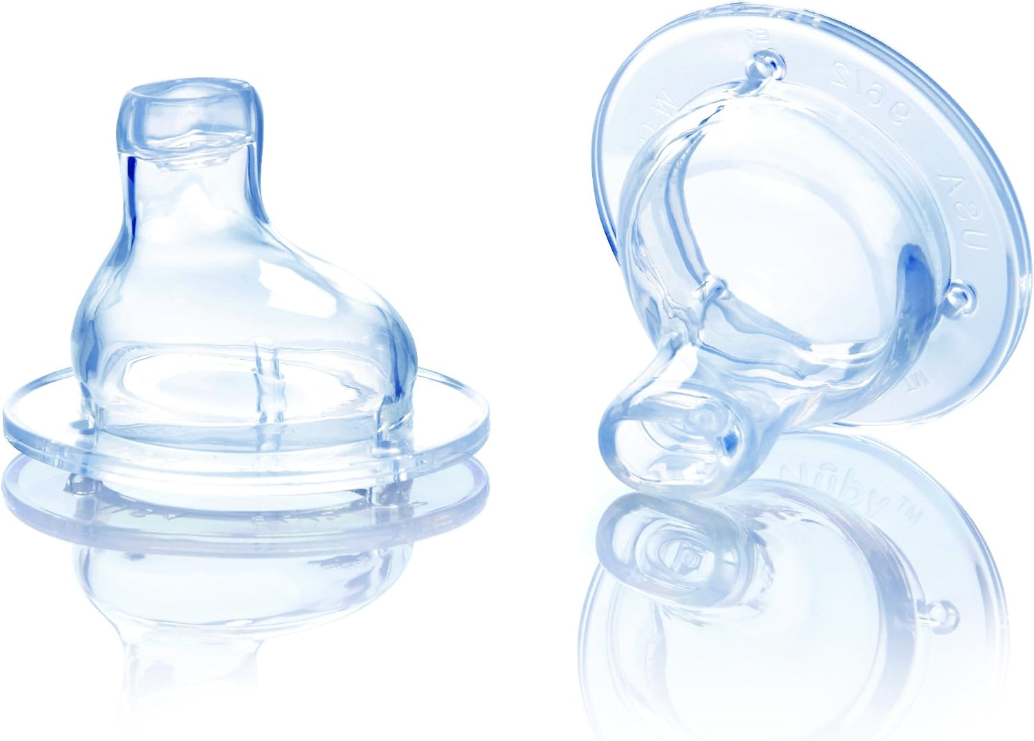 Nuby ID1538 Set of 2 No-Spill Silicone Wide Neck Spouts, Clear - Image 3
