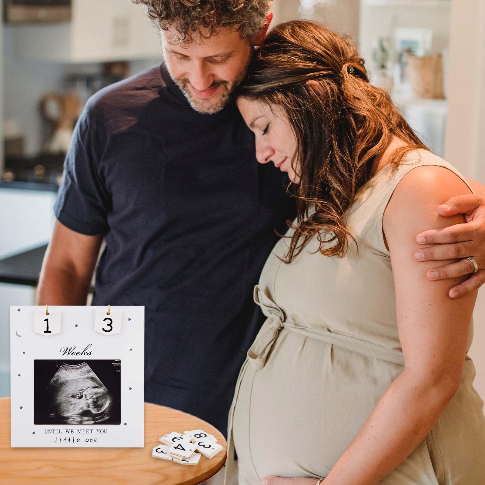 Sonogram Picture Frame, Baby Sonogram Photo Frame Ultrasound Picture Frame Countdown Weeks Pregnancy Announcement Picture Frames Meet Your Baby Decor