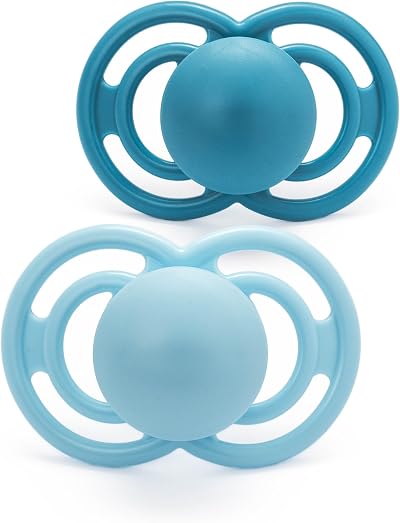 MAM Perfect Soothers 6-18 Months 2 Pack with Self Sterilising Case Blue/White