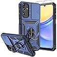 for Galaxy A15 5G Phone Case,Samsung Galaxy A15 5G Case,with Screen Protectors and Camera Cover,[Military Grade] 16ft.Drop Tested Cover with Magnetic Kickstand Protective Case for Samsung A15 5G, Blue