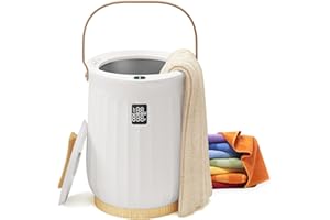 Durimi Luxury Towel Warmer Bucket Style - White Large Towel Heater Portable Spa Towel Warmer for Bathroom - Fragrance System, Children's Lock, Fits Up to Two Oversized Towels Bathrobe, Towel, Blanket