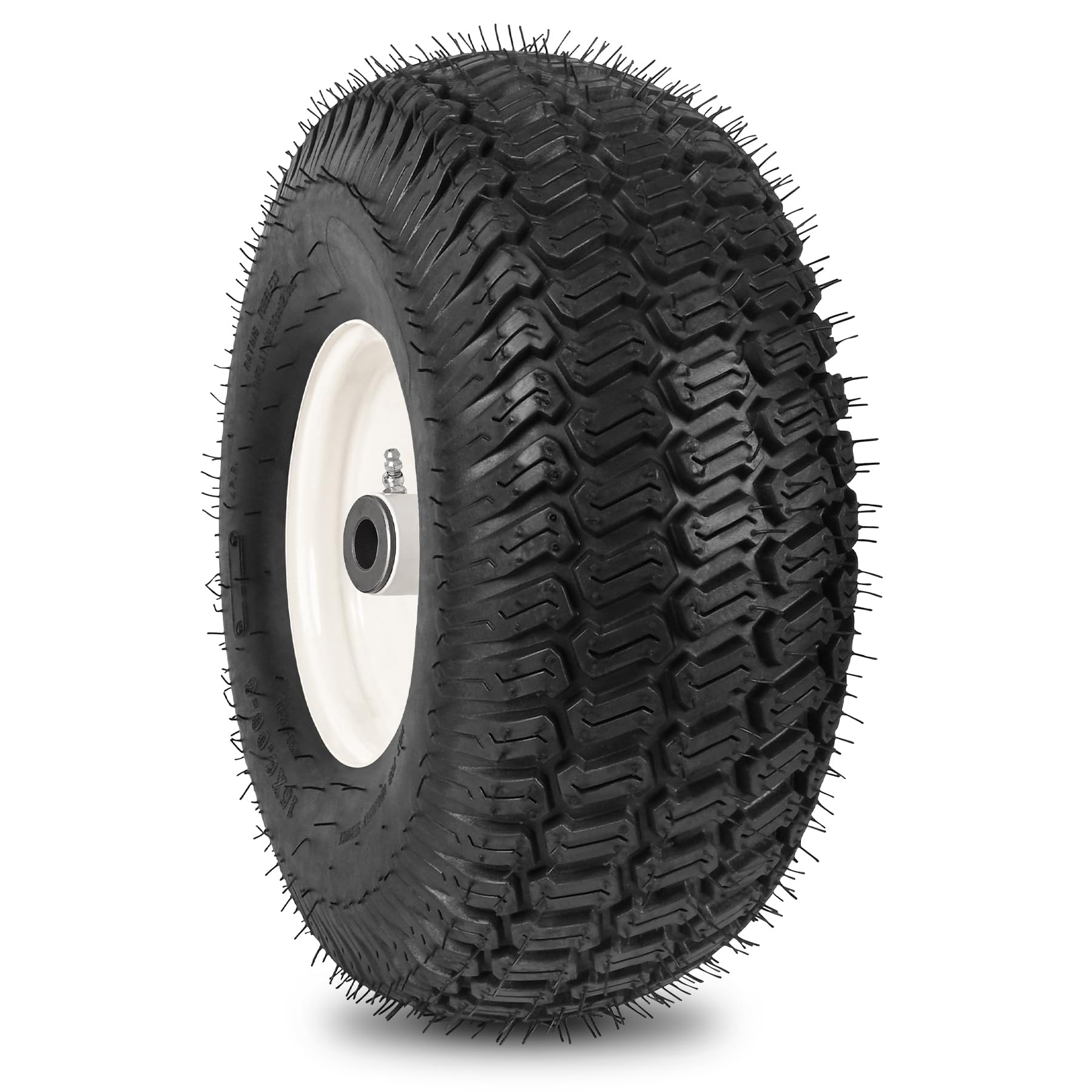 phepetroll 15x6.00-6nhs Lawn Mower Front Tire 4 Ply Tubeless 15x6x6 Lawn Mower 570 Lbs Tire and Wheel with 3/4" Bushing and 6 Spacers, Replacement for Garden Lawn Tractor Riding Lawn Mower, 1 Pack Image