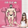 Haunt Couture Bridal Shower Bachelorette Party Games, 48 Guests Pin The Banana on The Hunk - Funny Hilarious Wedding Engagement Girls Night