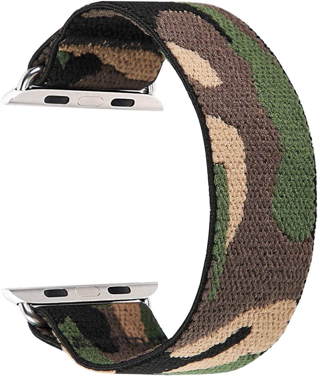 Elastic Band Compatible for Apple Watch, Scrunchie Stretch Wristbands Replacement Bracelet Loop Sport Strap for iWatch Series 1 2 3 4 5 6 SE, Men Women Girls, Camo Green, 38/40mm, S