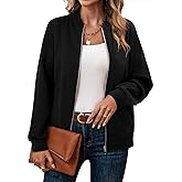 KISSMODA Womens Zip Up Jackets Sweatshirts Long Sleeve Casual Coat Outwear With Pockets