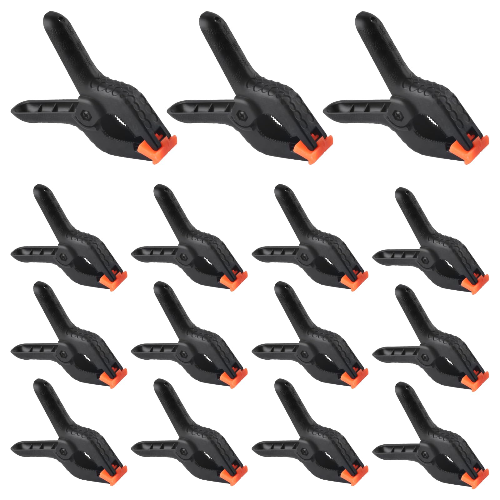 15 Pcs Spring Clamps, 4 inch Heavy Duty Nylon Spring Clips, Plastic Grip Clips Woodworking Tension Clamps for DIY Projects, Photo Studios, Photo Background