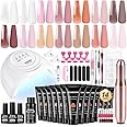 JEWHITENY 14 pcs Poly Gel Nail Extension Kit With Drill Machine U V Nail Light ALL In One Polygel Starter Kit