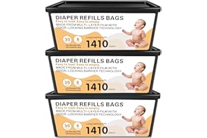 Diaper Pail Easy Roll Refill Bags, Compatible with Genie Easy Roll Signature and Platinum Pails, Each 30 Bags Holds Up to 141